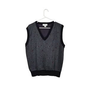 Vintage 90s J.J. Cochran Grey Sweater Vest Men's Sleeveless V-Neck Size Large